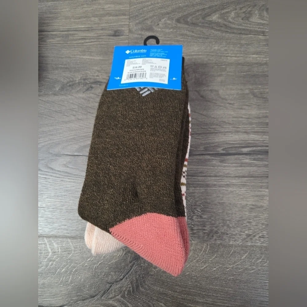 Columbia Women's Fairisle Thermal Socks 2pk NEW